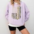 Patriotic Teacher American Flag Camouflage 4th Of July Camo Comfort Colors Sweatshirt Orchid