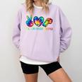Peace Love Physical Education Tie Dye Sports PE Teacher Comfort Colors Sweatshirt Orchid