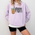 Phonemes Graphemes And Caffeine Coffee Teacher Appreciation Comfort Colors Sweatshirt Orchid
