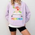Pirate Teacher Halloween Skull Adult Comfort Colors Sweatshirt Orchid