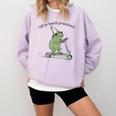 Pre K Grade Teacher Frog Back To School Preschool Comfort Colors Sweatshirt Orchid