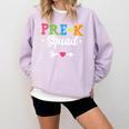 Pre-K Squad Teacher Student Kids Preschool Back To School Comfort Colors Sweatshirt Orchid