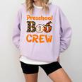 Preschool Boo Crew Halloween Teachers Students Costume Comfort Colors Sweatshirt Orchid