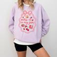 Preschool Pre-K Is My Jam Strawberry Girl Teacher Kids Comfort Colors Sweatshirt Orchid