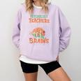 Psychology Teachers Love Brains Halloween For Psychologists Men Women Comfort Colors Sweatshirt Orchid