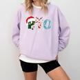 PTO Santa Hat Reindeer Parent Teacher Organization Christmas Comfort Colors Sweatshirt Orchid