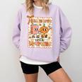 Pumpkin Teacher Preppy Fall In Love With Learning Autumn Comfort Colors Sweatshirt Orchid