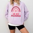 Rainbow Homeschool Mom Teacher I Go To School In My Pajamas Comfort Colors Sweatshirt Orchid