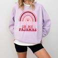 Rainbow Retro Homeschool Mom Teacher I Teach In My Pajamas Comfort Colors Sweatshirt Orchid