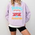 Reading Adventure Library Student Teacher Book Comfort Colors Sweatshirt Orchid