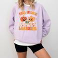 Retro Fall In Love With Learning Autumn Pumpkin Teachers Comfort Colors Sweatshirt Orchid
