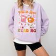 Retro Fall In Love With Learning Pumpkin Autumn Teacher Comfort Colors Sweatshirt Orchid Retro Fall In Love With Learning Pumpkin Autumn Teacher Comfort Colors Sweatshirt Orchid