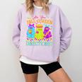 Retro Are You Falloween Direction Teacher Spooky Halloween Comfort Colors Sweatshirt Orchid