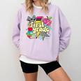 Retro First Grade Teacher Disco Ball Coquette Back To School Comfort Colors Sweatshirt Orchid Retro First Grade Teacher Disco Ball Coquette Back To School Comfort Colors Sweatshirt Orchid