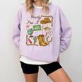 Retro Howdy Pre-K Back To School Western Teacher Comfort Colors Sweatshirt Orchid