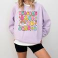 Retro Welcome Back To School Teacher Appreciation Boys Girls Comfort Colors Sweatshirt Orchid Retro Welcome Back To School Teacher Appreciation Boys Girls Comfort Colors Sweatshirt Orchid
