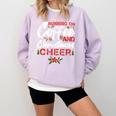 Running On Coffee And Christmas Cheer Lover Teacher For Men Women Kids Comfort Colors Sweatshirt Orchid