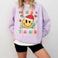 Santas Favorite Teacher Retro Groovy Smile Face Christmas Comfort Colors Sweatshirt Orchid Santas Favorite Teacher Retro Groovy Smile Face Christmas Comfort Colors Sweatshirt Orchid