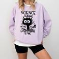 Science Teacher Appreciation Merch -Adults -Youth Grey Classic Fit Modern Science Theme Cartoon Comfort Colors Sweatshirt Orchid