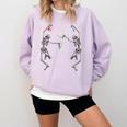 Science Teacher Dancing Skeleton Halloween Chemist Scientist Comfort Colors Sweatshirt Orchid