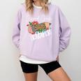 Second Grade Teacher Leopard Pencil 2nd Grade Women Teacher Comfort Colors Sweatshirt Orchid