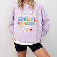 Special Education Teacher SPED Squad Team Kids Men Groovy Comfort Colors Sweatshirt Orchid