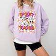 Spooky Teacher Ghost Pencil Teacher Halloween Teacher Comfort Colors Sweatshirt Orchid