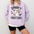 Spooky Toddler Teacher Halloween School Comfort Colors Sweatshirt Orchid Spooky Toddler Teacher Halloween School Comfort Colors Sweatshirt Orchid