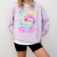 Super Teacher Back To School Apple Tie Dye First Day Comfort Colors Sweatshirt Orchid