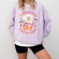 I Survived 67 Days Of School Groovy Retro Teachers Girls Comfort Colors Sweatshirt Orchid I Survived 67 Days Of School Groovy Retro Teachers Girls Comfort Colors Sweatshirt Orchid