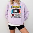 I Survived 67 Days Of School 67 Teacher Squad Matching Comfort Colors Sweatshirt Orchid I Survived 67 Days Of School 67 Teacher Squad Matching Comfort Colors Sweatshirt Orchid