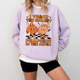 I Teach The Coolest Pumpkins In The Patch Teacher Halloween Comfort Colors Sweatshirt Orchid