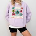 I Teach The Cutest Little Monsters Teacher Halloween Outfit Comfort Colors Sweatshirt Orchid