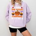I Teach The Cutest Pumpkins In The Patch Halloween Teacher Comfort Colors Sweatshirt Orchid