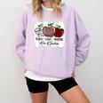Teach Love Inspire Pre-k Teacher Apple Leopard Red Plain Comfort Colors Sweatshirt Orchid
