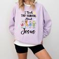 I Teach Tiny Humans About Jesus Sunday School Teacher Comfort Colors Sweatshirt Orchid I Teach Tiny Humans About Jesus Sunday School Teacher Comfort Colors Sweatshirt Orchid