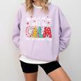 Teacher All Calm Said No Teacher Christmas Pencil Tree Comfort Colors Sweatshirt Orchid