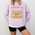 Teacher Cute Will Trade Students For Candy Halloween Costume Comfort Colors Sweatshirt Orchid