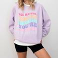 Teacher Dear Students Behind Me 1st Day Of School On Back Comfort Colors Sweatshirt Orchid