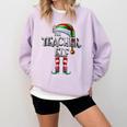 The Teacher Elf Shirt Matching Family Christmas Elf Men Women Kids Comfort Colors Sweatshirt Orchid The Teacher Elf Shirt Matching Family Christmas Elf Men Women Kids Comfort Colors Sweatshirt Orchid