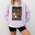 The Teacher Ghost Book Reading Books Lover Halloween Comfort Colors Sweatshirt Orchid