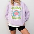Teacher Halloween Costume Science Teachers Love Brains Comfort Colors Sweatshirt Orchid