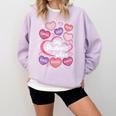 Teacher Positive Affirmations Candy Heart Valentine's Day Comfort Colors Sweatshirt Orchid