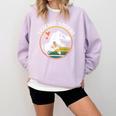 Teacher-Saurus Dinosaur Teacher Design T-Rex Design Comfort Colors Sweatshirt Orchid