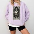 The Teacher Skeleton Tarot Card Comfort Colors Sweatshirt Orchid