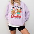 Teacher Of Smart Cookies Cute Gingerbread Teacher Christmas Comfort Colors Sweatshirt Orchid