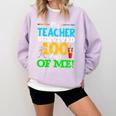 My Teacher Survived 100 Days Of Me Dab 100 Days Of School For Men Women Kids Comfort Colors Sweatshirt Orchid