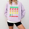 My Teacher Survived 67 Days Of Me School Kids Costume Comfort Colors Sweatshirt Orchid My Teacher Survived 67 Days Of Me School Kids Costume Comfort Colors Sweatshirt Orchid