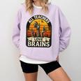 Teacher All Teachers Love Brains Halloween Comfort Colors Sweatshirt Orchid Teacher All Teachers Love Brains Halloween Comfort Colors Sweatshirt Orchid