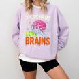 Teachers Love Brains Halloween 2025 Skeleton Costume Comfort Colors Sweatshirt Orchid Teachers Love Brains Halloween 2025 Skeleton Costume Comfort Colors Sweatshirt Orchid